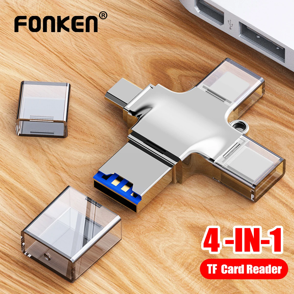 4 In 1 USB 3.0 To Type C Micro TF Card Reader Memory Card Reader OTG Adaptador USB Connector for iphone Xiaomi USB Flash Drive
4 In 1 USB 3.0 To Type C Micro TF Card Reader Memory Card Reader OTG Adaptador USB Connector for iphone Xiaomi USB Flash Drive