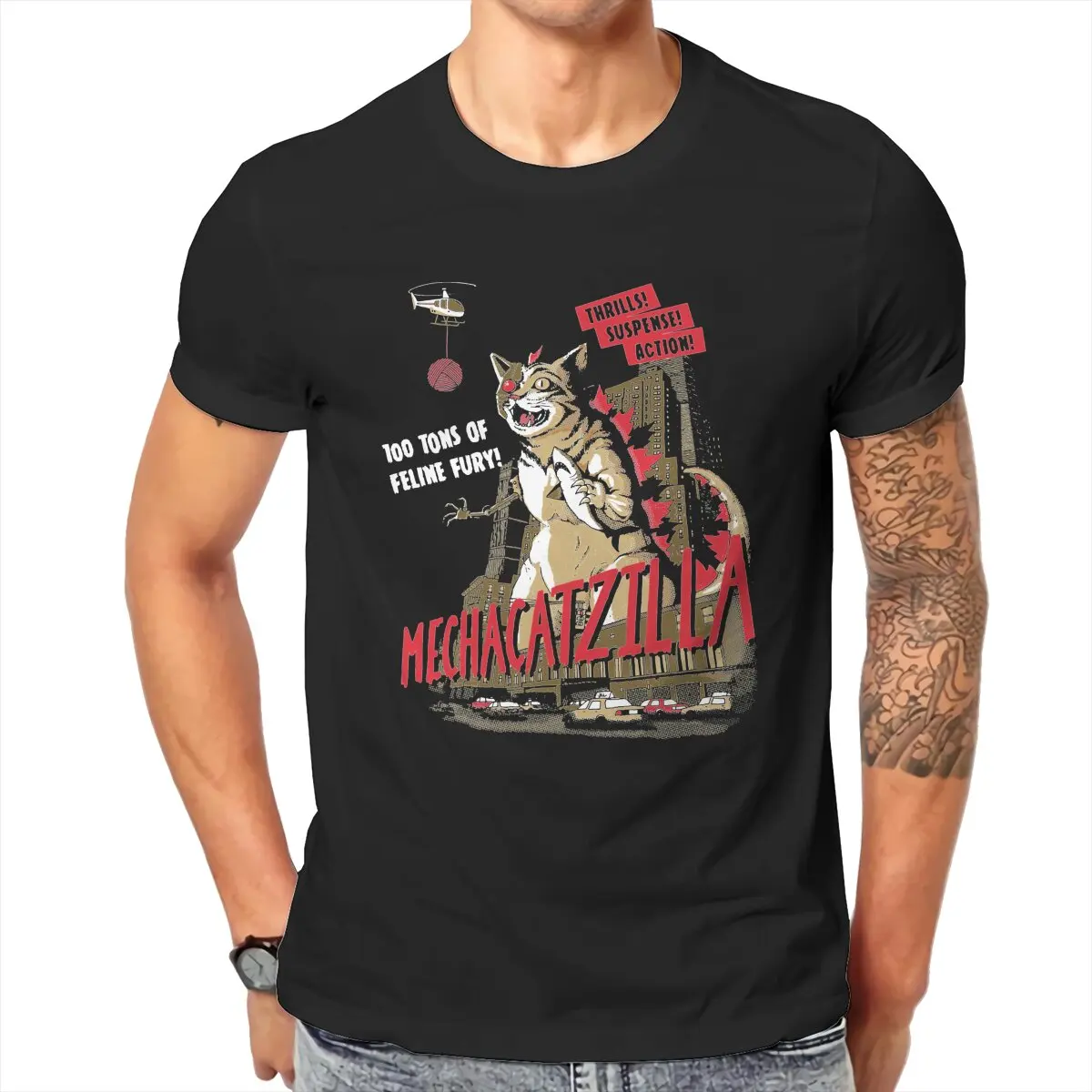 Vintage Catzilla Monsters Kitten T Shirts Men's Cotton T-Shirt Funny Cat Lovers Japanese Tees Short Sleeve Tops Plus Size
Vintage Catzilla Monsters Kitten T Shirts Men's Cotton T-Shirt Funny Cat Lovers Japanese Tees Short Sleeve Tops Plus Size