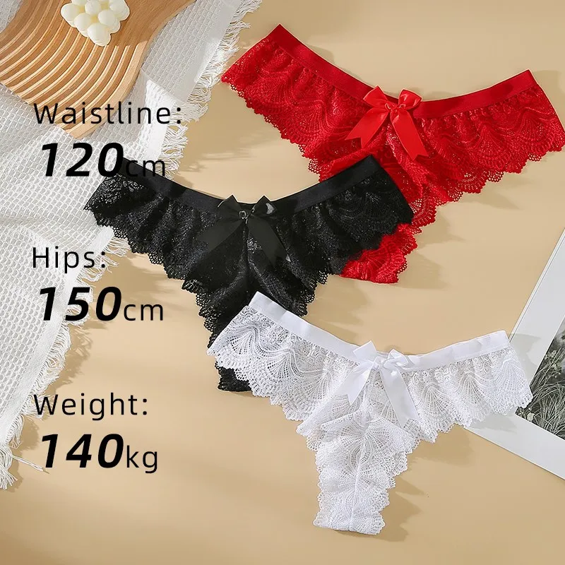 6PCS Plus Size80-140KG Sexy Lace Thong Set For Women Bow Panties Female Transparent Low Waist Briefs Intimates G-String Underwea
6PCS Plus Size80-140KG Sexy Lace Thong Set For Women Bow Panties Female Transparent Low Waist Briefs Intimates G-String Underwea