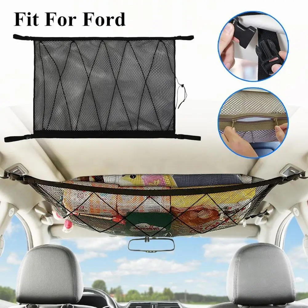

SUV Car Ceiling Storage Net Pocket Car Roof Bag Interior Cargo Net Breathable Mesh Bag Auto Stowing Tidying Interior Accessories