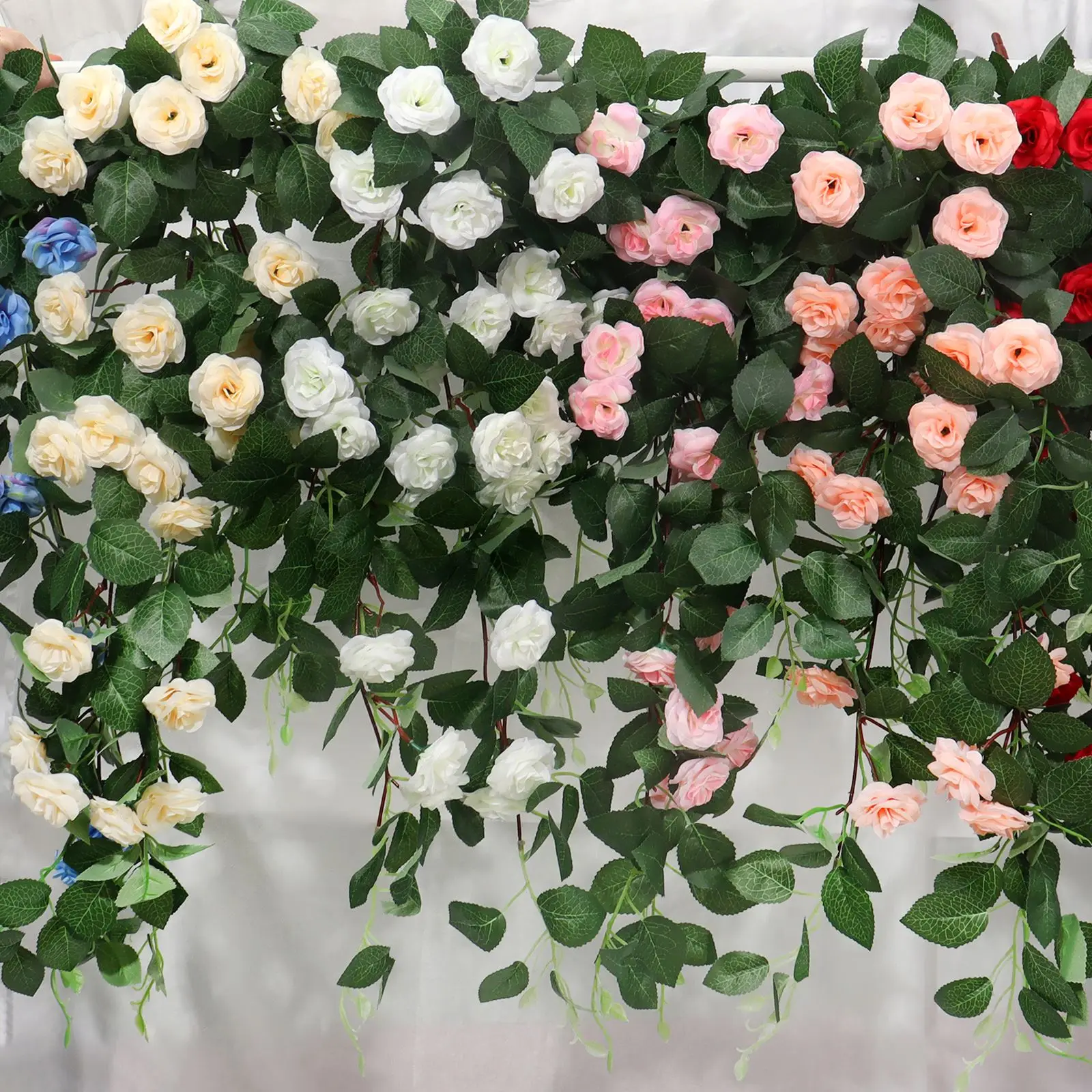 90CM Artificial Rose Vines Background Decor Wedding Rose Simulation Flower Wall Hanging Home Accessories Wedding Decor Wreath
90CM Artificial Rose Vines Background Decor Wedding Rose Simulation Flower Wall Hanging Home Accessories Wedding Decor Wreath