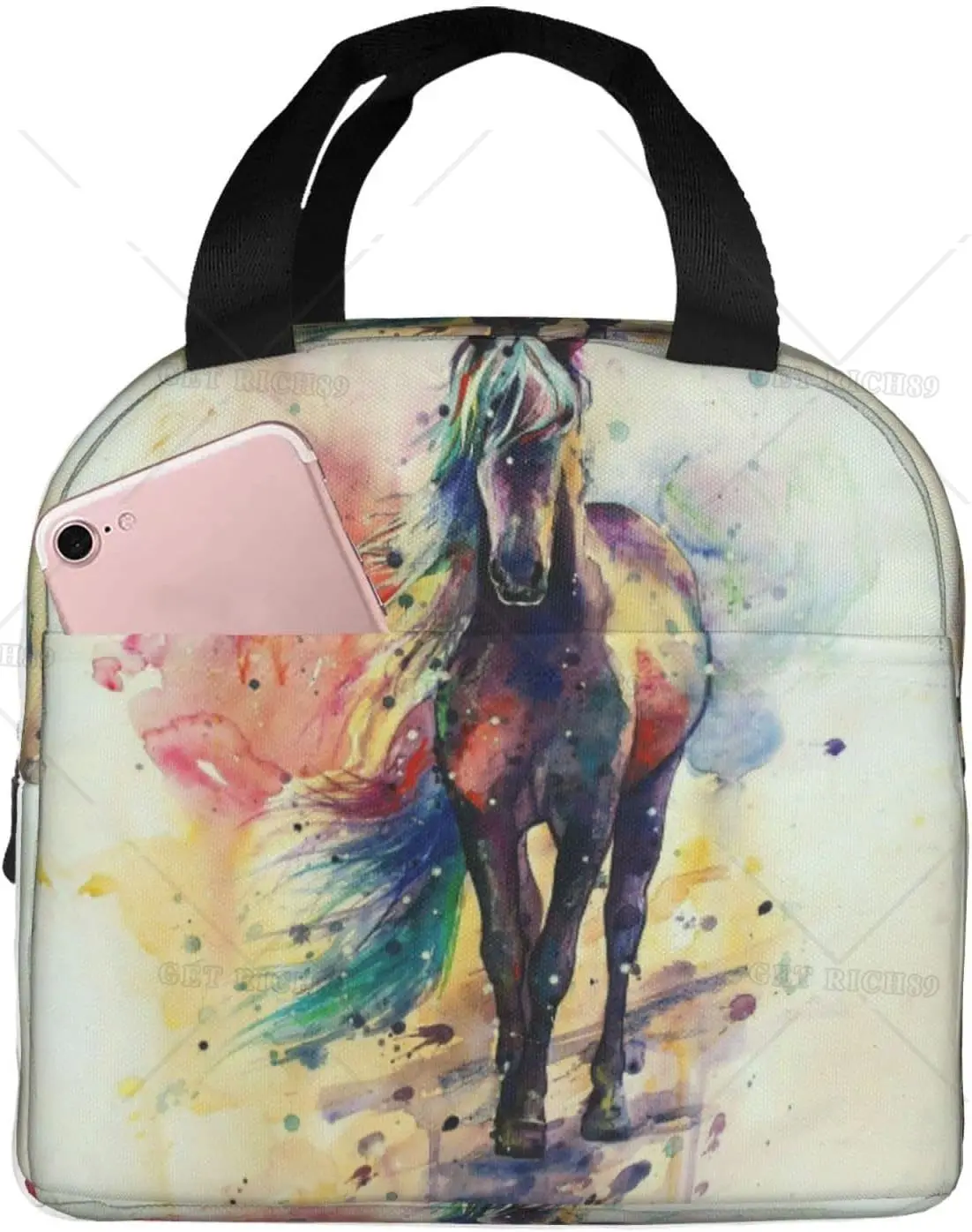 Horse Lunch Bag Women Tote Bag Insulated Lunch Box Water Resistant Thermal Soft Liner Lunch Container for Picnic Travel
Horse Lunch Bag Women Tote Bag Insulated Lunch Box Water Resistant Thermal Soft Liner Lunch Container for Picnic Travel