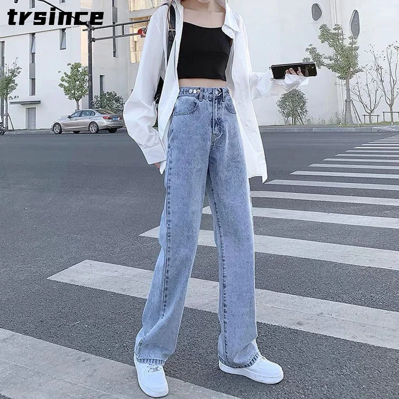 Autumn New High-waist Jeans Women Loose Students Thin Wide-leg Straight Long Pants
Autumn New High-waist Jeans Women Loose Students Thin Wide-leg Straight Long Pants
