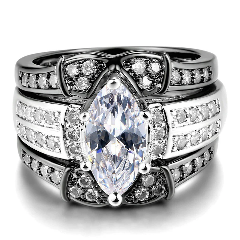3pcs/set Luxury Rhinestones Zircon Rings Set for Women Statement Wedding Band Jewelry Accessories Fashion Women Rings
3pcs/set Luxury Rhinestones Zircon Rings Set for Women Statement Wedding Band Jewelry Accessories Fashion Women Rings