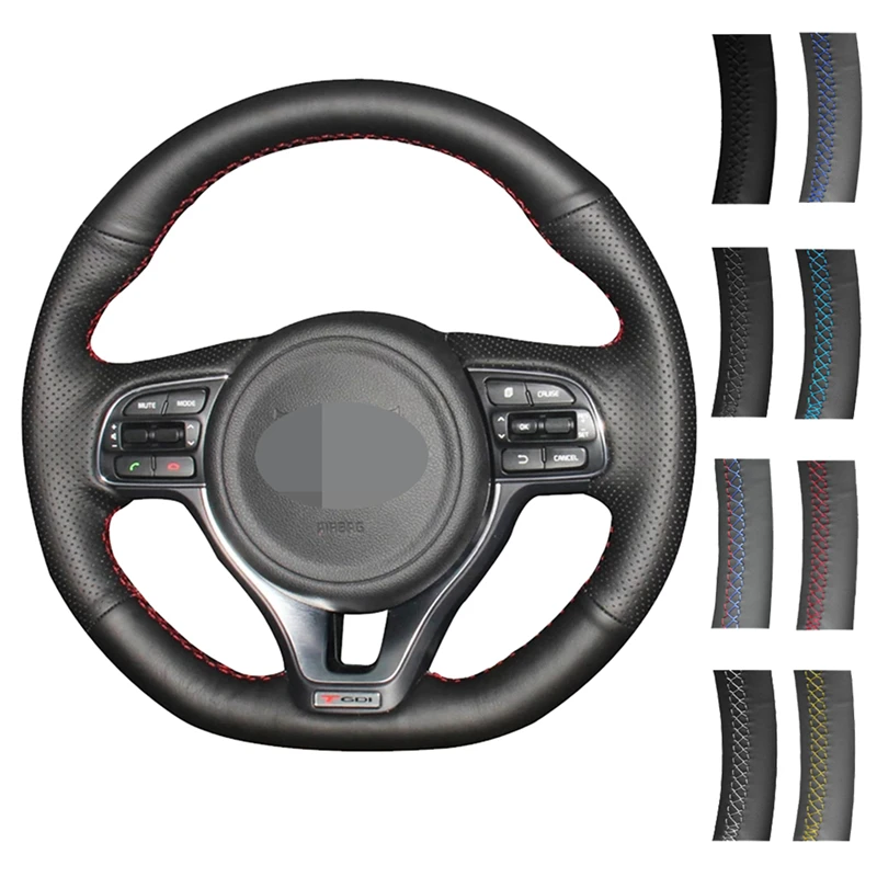 Car Steering Wheel Cover Black Hand-stitched Genuine Leather For Kia Sportage KX5 2016 2017 2018 2019 K5 Optima 2016 2017 2018
Car Steering Wheel Cover Black Hand-stitched Genuine Leather For Kia Sportage KX5 2016 2017 2018 2019 K5 Optima 2016 2017 2018