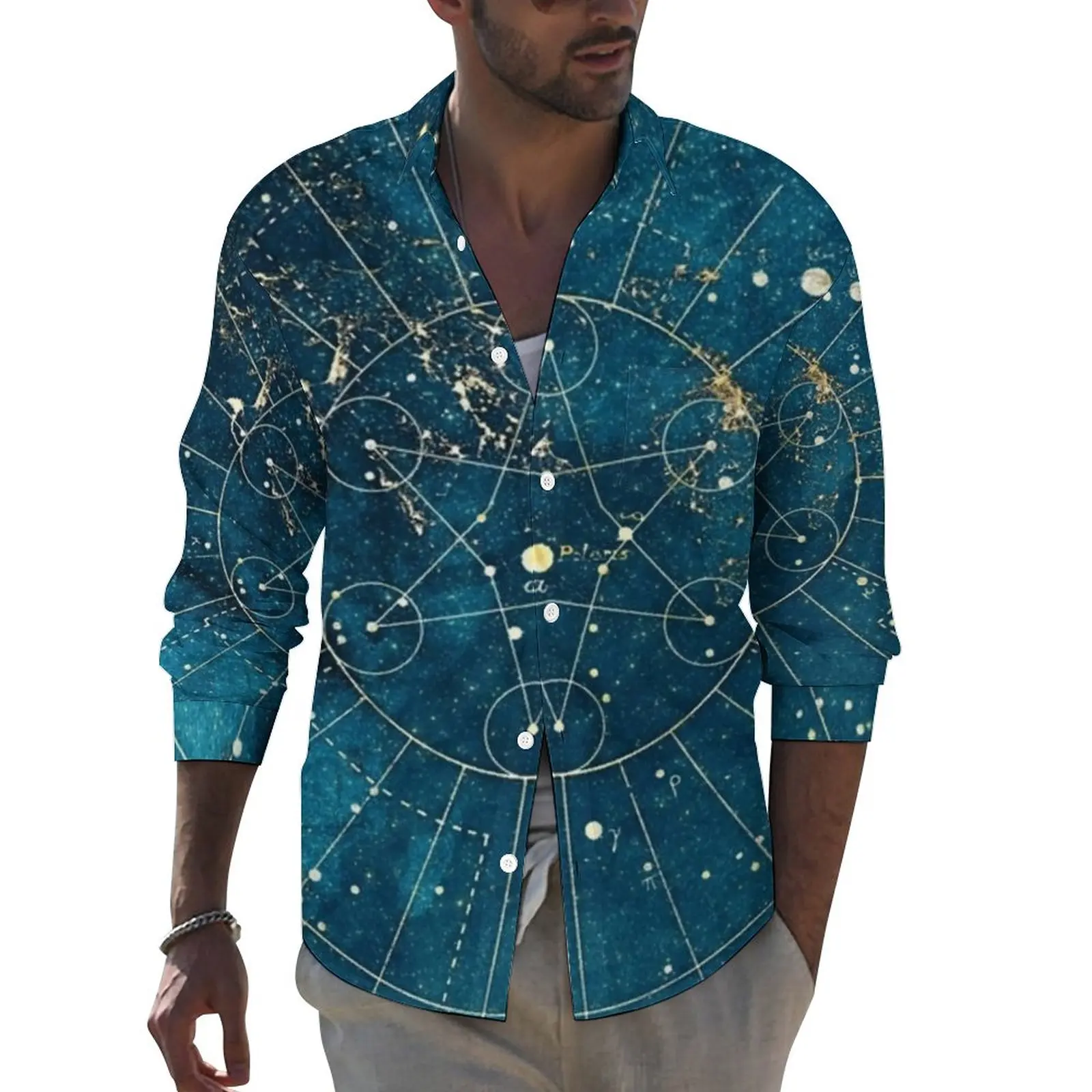 Vintage Star Map Street Style Casual Shirt Male City Lights Shirt Spring Fashion Blouses Long Sleeve Custom Oversized Top 
Vintage Star Map Street Style Casual Shirt Male City Lights Shirt Spring Fashion Blouses Long Sleeve Custom Oversized Top