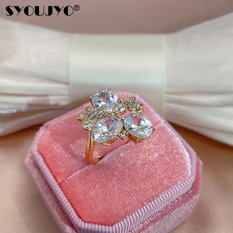 SYOUJYO 2022 New Luxury Butterfly Ring For Women 585 Rose Gold Natural Zircon Micro Wax Inlaid Daily Versatile Fashion Jewelry
SYOUJYO 2022 New Luxury Butterfly Ring For Women 585 Rose Gold Natural Zircon Micro Wax Inlaid Daily Versatile Fashion Jewelry