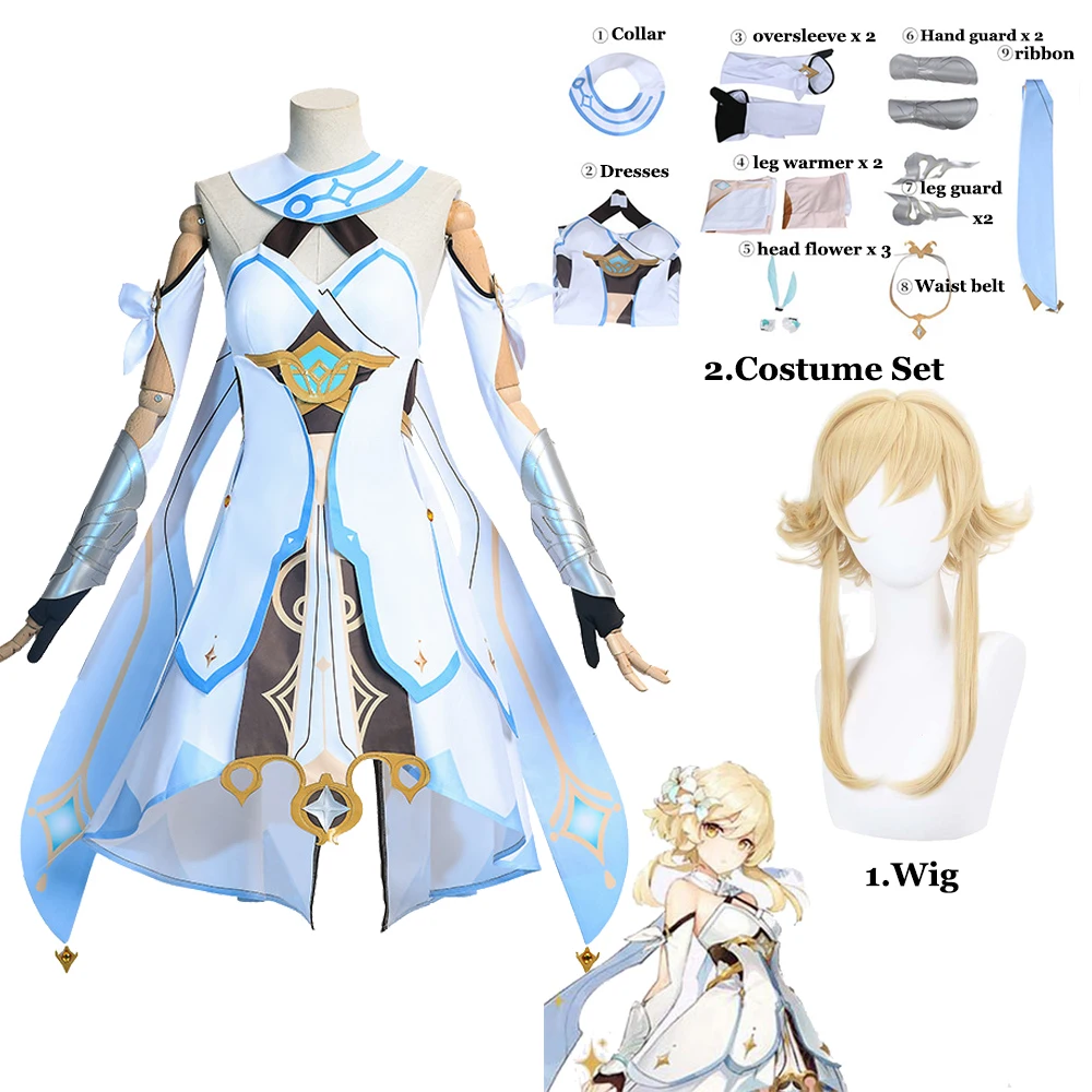 Game Genshin Impact - Traveler Lumine Cosplay Costume Dress Leggings Wig Full Set Anime Role Play Carnival Costumes Props
Game Genshin Impact - Traveler Lumine Cosplay Costume Dress Leggings Wig Full Set Anime Role Play Carnival Costumes Props