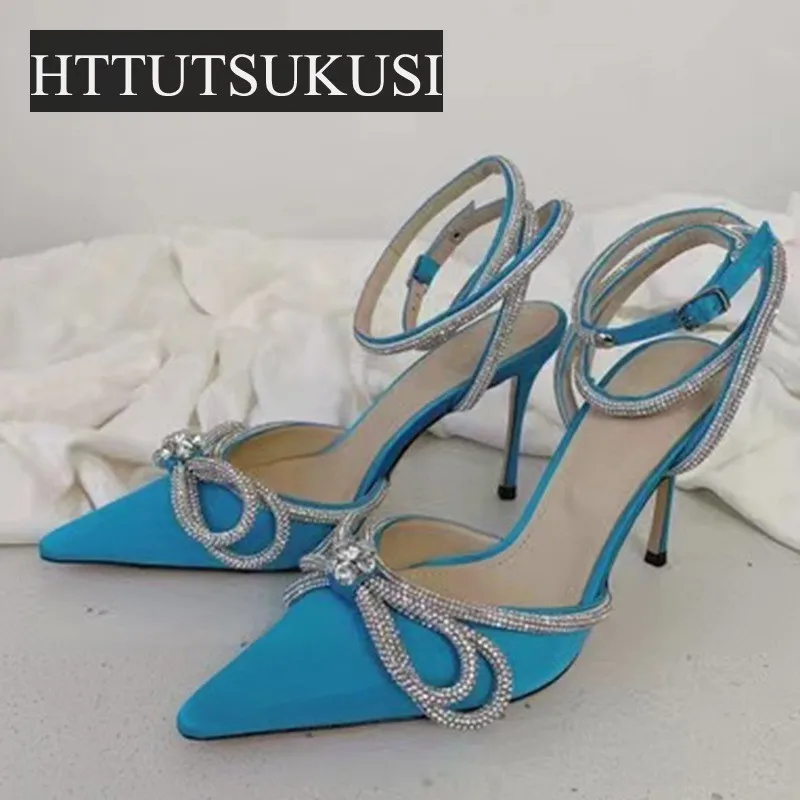 Chic High Heels Rhinestone Bowknot Women's Shoes Pointed Toe Sequins Stilettos Wedding Shoes Hollow Sandals
Chic High Heels Rhinestone Bowknot Women's Shoes Pointed Toe Sequins Stilettos Wedding Shoes Hollow Sandals