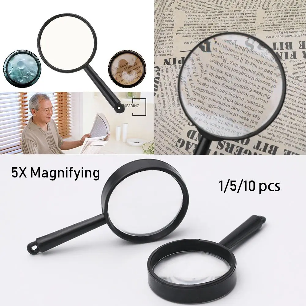 

1/5/10pcs Xmas Gift Mini Pocket 25mm Insect viewer Reading Glass Lens Jewelry Loupe Hand Held Magnifier 5X Magnifying