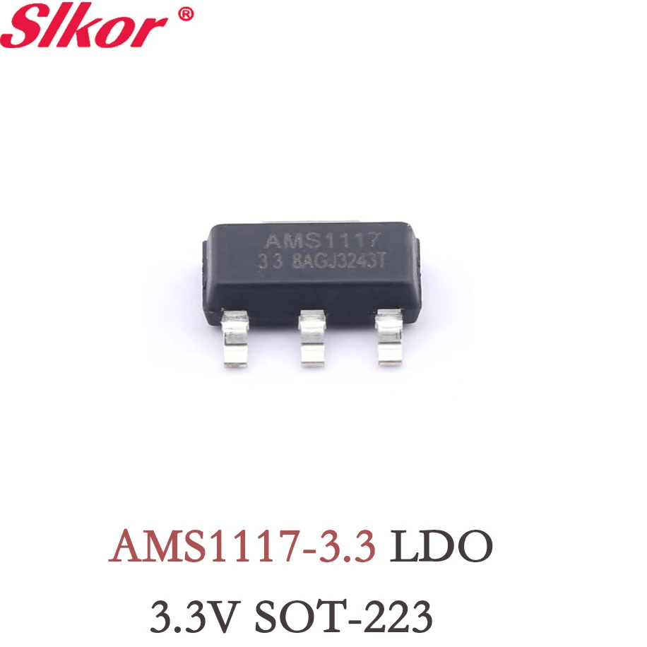 

10PCS AMS1117-3.3 SOT223 Smd LDO 3.3V 1A Linear Voltage Regulator AMS1117 3V3 set kit 3 3v stabilizer AMS1117-3.3V