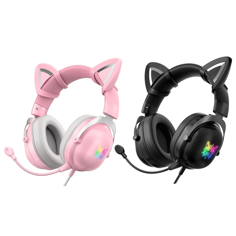 Игровая гарнитура ONIKUMA X11 со съемными кошачьими ушками, компьютерная гарнитура USB + 3,5 мм, наушники с шумоподавлением, выдвижная гарнитура
Игровая гарнитура ONIKUMA X11 со съемными кошачьими ушками, компьютерная гарнитура USB + 3,5 мм, наушники с шумоподавлением, выдвижная гарнитура