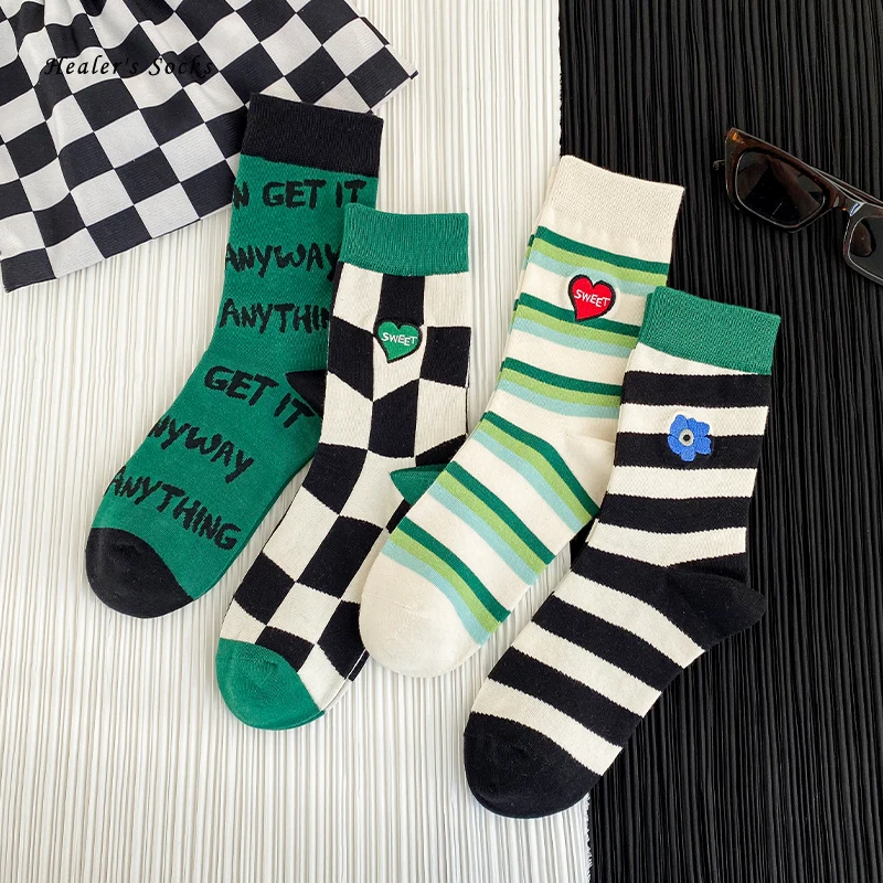 New Fashion Green Striped Love Flower Men Women Socks Cotton Harajuku Streetwear Soft Retro British Style Funny Long Stocking
New Fashion Green Striped Love Flower Men Women Socks Cotton Harajuku Streetwear Soft Retro British Style Funny Long Stocking