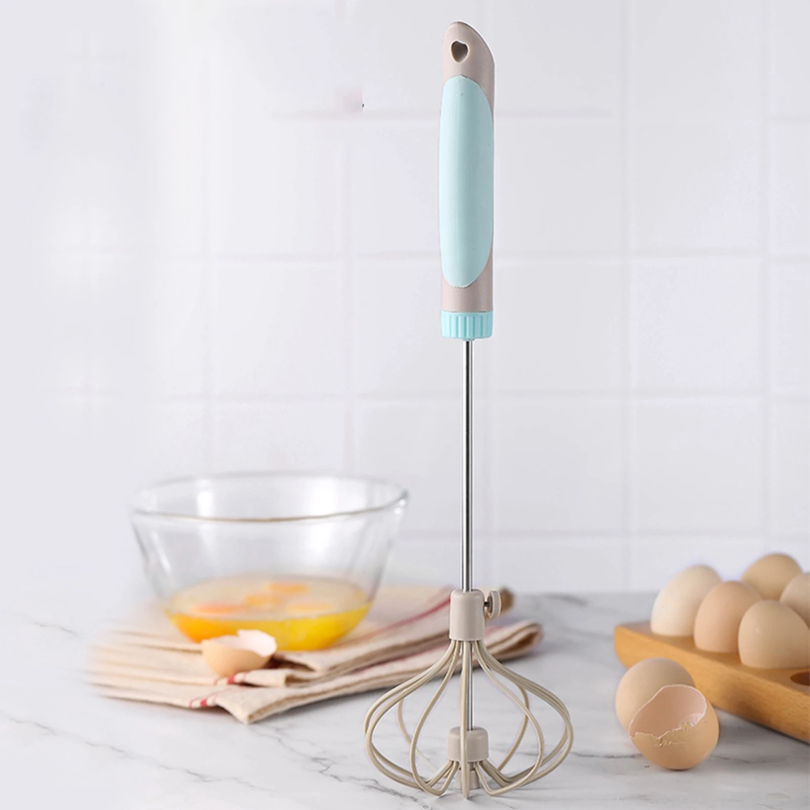 Adjustable Egg Beater Semi-Automatic Rotary Egg Whisk Manual Blender for Home Reusable Kitchen Gadget Easy Operation
Adjustable Egg Beater Semi-Automatic Rotary Egg Whisk Manual Blender for Home Reusable Kitchen Gadget Easy Operation