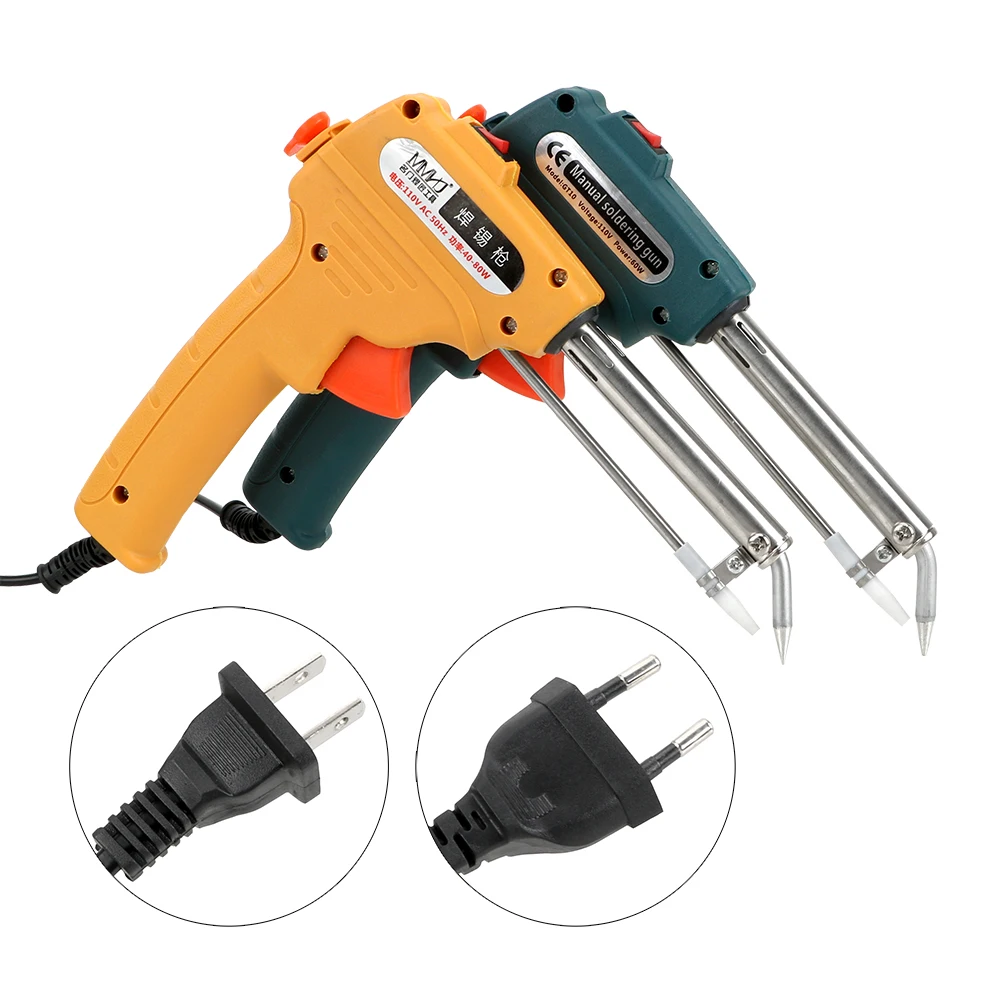 

DIYWORK 110V/220V 60W Tin Soldering Iron Pump Welding Tool Handheld Automatic Send Tin Gun EU/US Plug Electric Soldering Iron