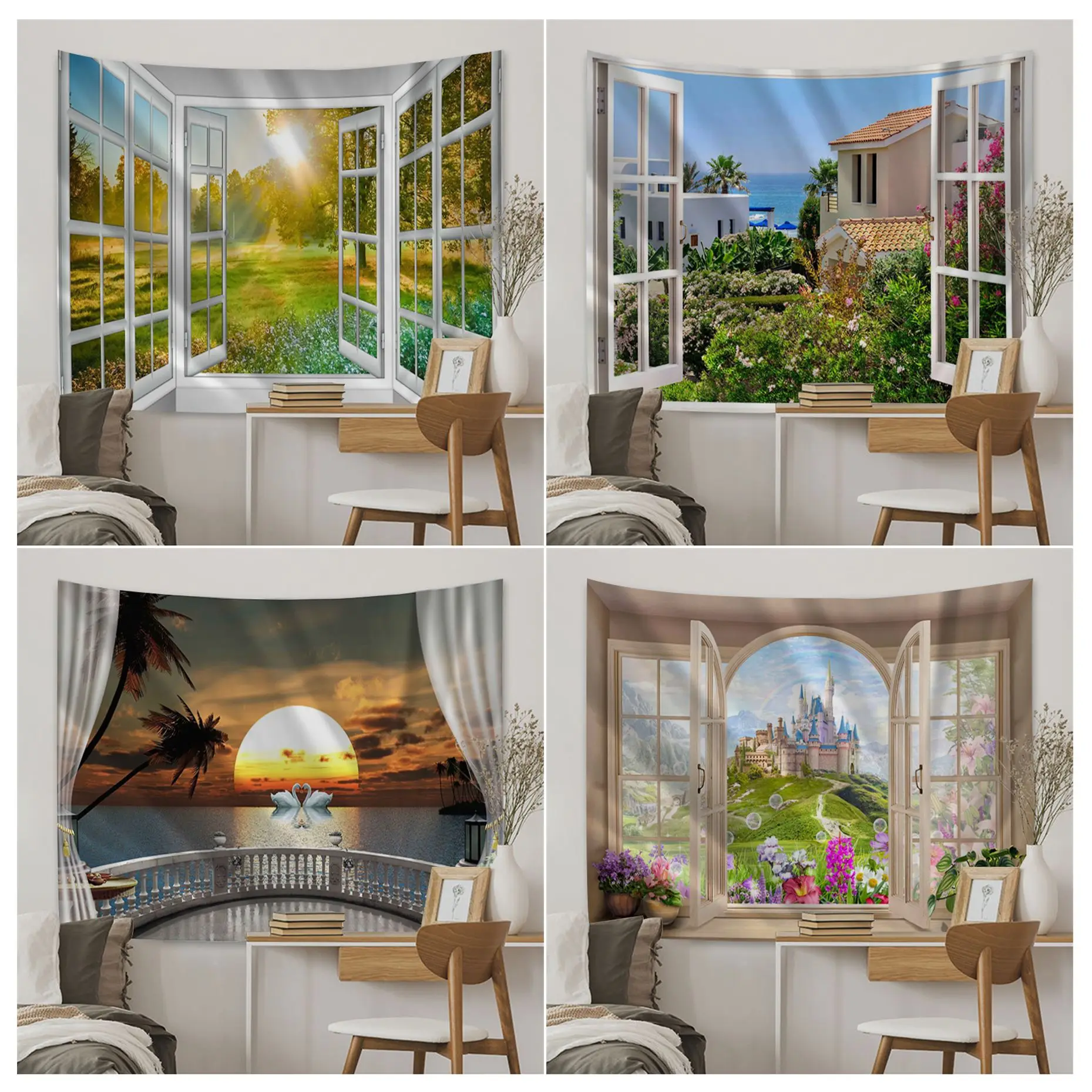 Imitation Window Forest Landscape DIY Wall Tapestry Art Science Fiction Bohemian Style Psychedelic Mandala Home Decor
Imitation Window Forest Landscape DIY Wall Tapestry Art Science Fiction Bohemian Style Psychedelic Mandala Home Decor