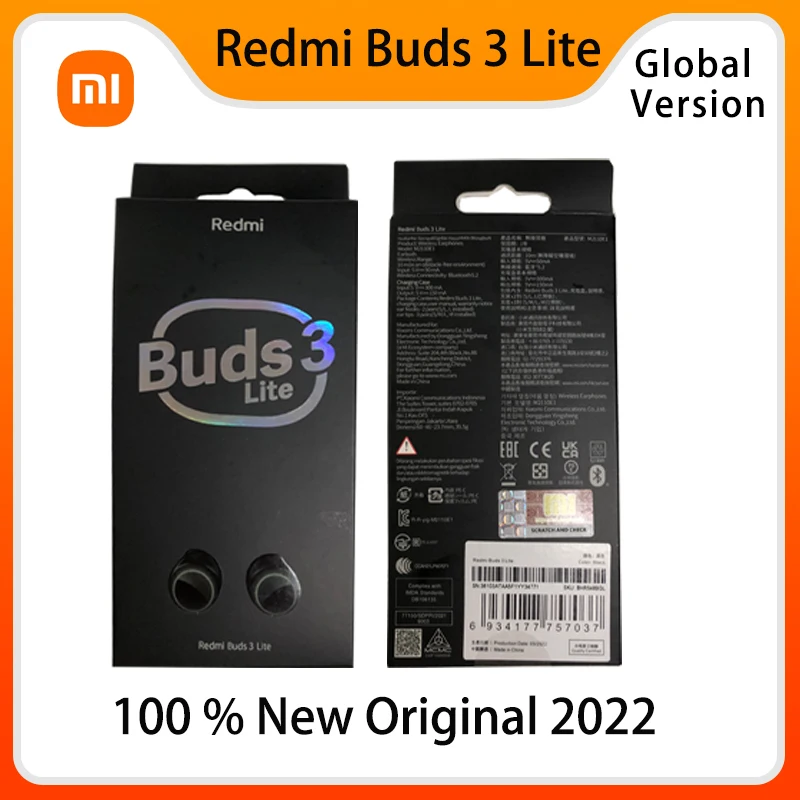New Global version of the original Xiaomi Redmi Buds 3 Lite Youth Edition Bluetooth 5.2 TWS true wireless touch headset touch
New Global version of the original Xiaomi Redmi Buds 3 Lite Youth Edition Bluetooth 5.2 TWS true wireless touch headset touch