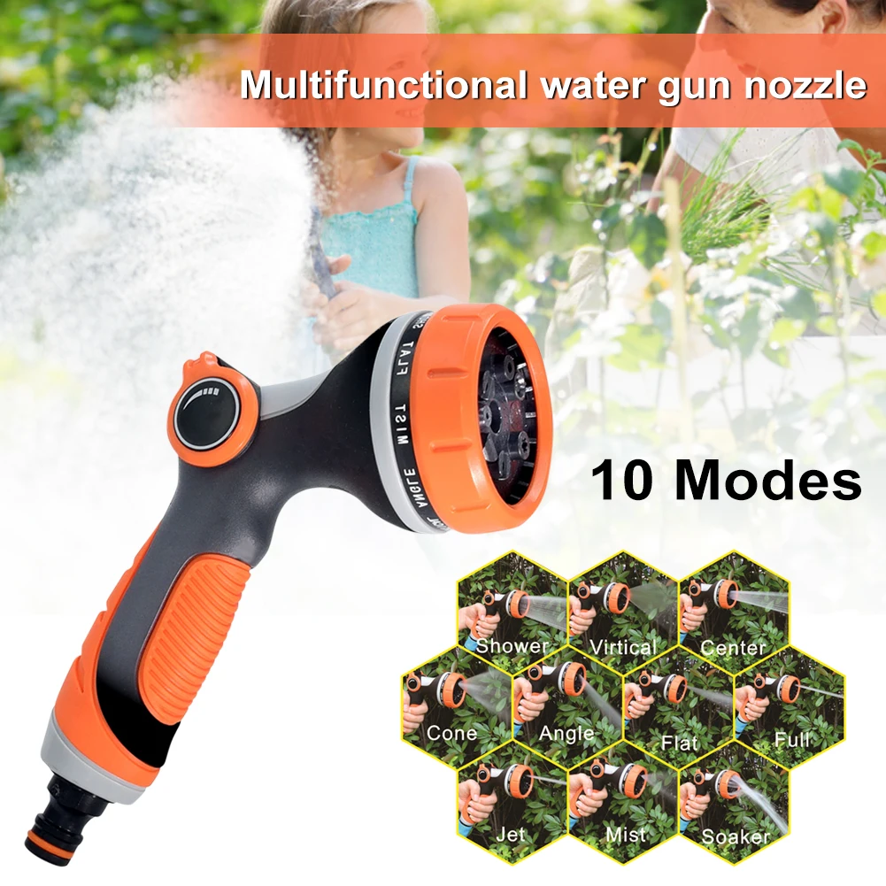 High Pressure Watering Gun Garden Hose Nozzle Sprayer 10 Modes Thumb Control Nozzle Sprayer for Car Washing Tool
High Pressure Watering Gun Garden Hose Nozzle Sprayer 10 Modes Thumb Control Nozzle Sprayer for Car Washing Tool