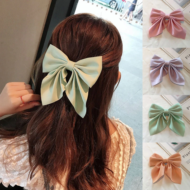 Модная женская заколка для волос с большим бантом, Милая атласная однотонная заколка для волос с бабочкой, зажим для утконоса, заколка для д...
Модная женская заколка для волос с большим бантом, Милая атласная однотонная заколка для волос с бабочкой, зажим для утконоса, заколка для д...