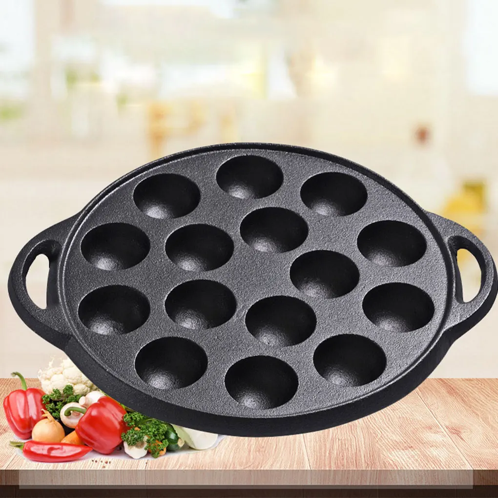 Чугунный антипригарный кухонный поднос для приготовления пищи, 15 отверстий 
Чугунный антипригарный кухонный поднос для приготовления пищи, 15 отверстий