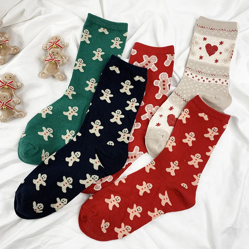 5 Pairs Christmas Socks Cute Elk Gingerbread Novelty Socks for Girls Women's Stockings New Year Xmas Unisex Medium Tube Socks
5 Pairs Christmas Socks Cute Elk Gingerbread Novelty Socks for Girls Women's Stockings New Year Xmas Unisex Medium Tube Socks
