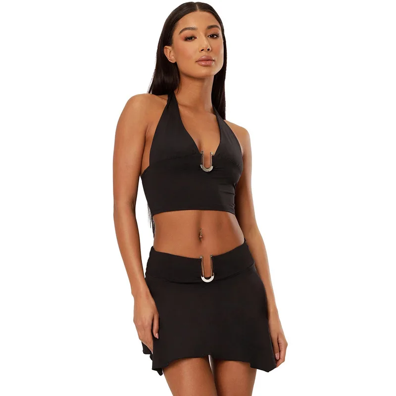 Summer new women's halter neck halter vest street hipster irregular hem bag hip short skirt casual suit free shipping
Summer new women's halter neck halter vest street hipster irregular hem bag hip short skirt casual suit free shipping