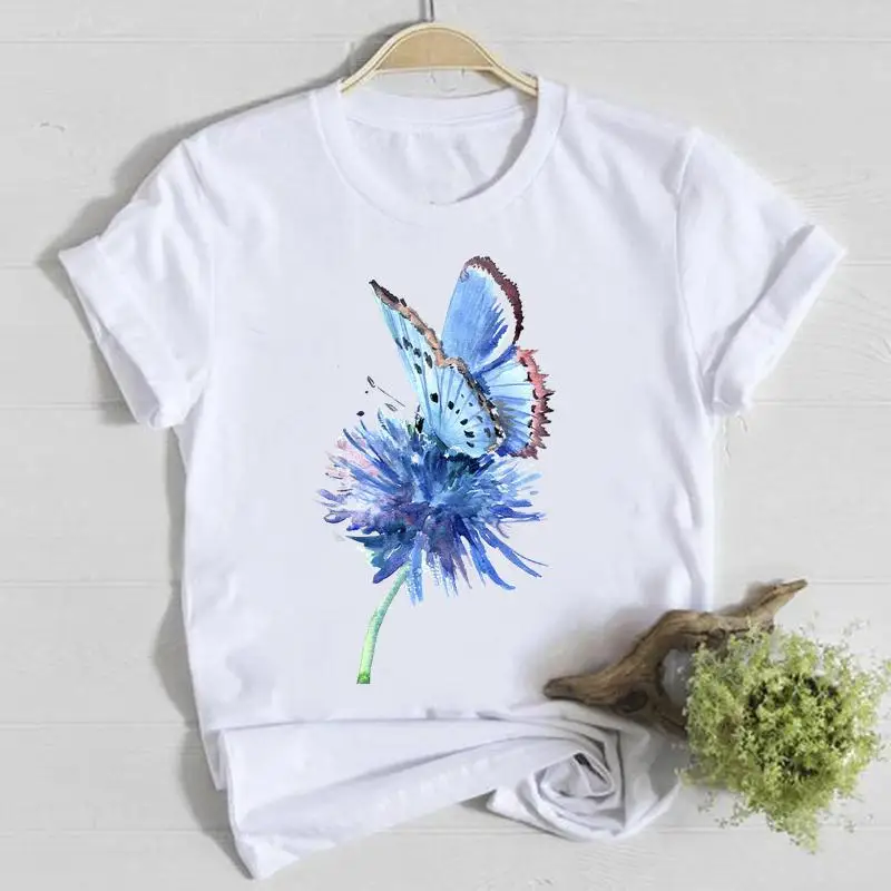 Casual Tee Top Short Sleeve Plant Butterfly Lovely Cute Shirt Lady Clothes Fashion Tshirt Summer Female T Women Graphic T-shirts
Casual Tee Top Short Sleeve Plant Butterfly Lovely Cute Shirt Lady Clothes Fashion Tshirt Summer Female T Women Graphic T-shirts