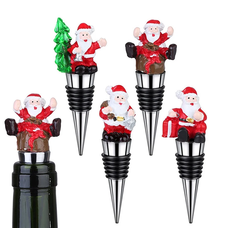 

Christmas Series Santa Claus Wine Bottle Stopper Party Gift Christmas Bar Decor Sealed Fresh-keeping Wine Champagne Stopper