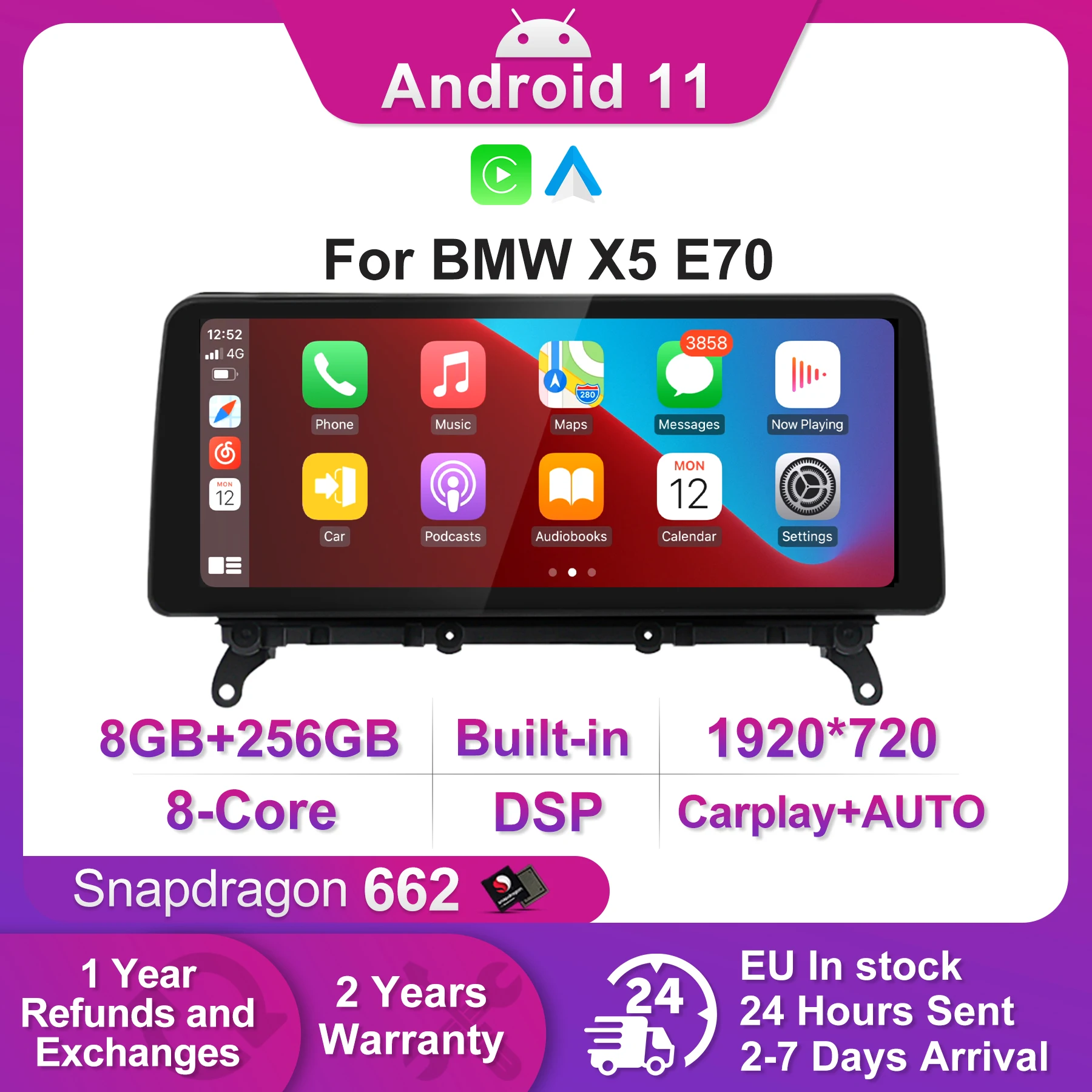12.3" Android 11 CAR DVD FOR BMW X5 E70 X6 E71 CCC/CIC System Video Player Auto Audio Stereo Multimedia GPS Navigation Stereo FM
12.3" Android 11 CAR DVD FOR BMW X5 E70 X6 E71 CCC/CIC System Video Player Auto Audio Stereo Multimedia GPS Navigation Stereo FM