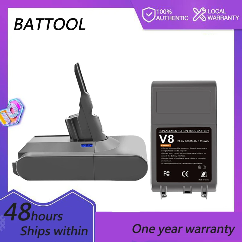 Battool Battery For Dyson V8 21.6V 6000mAH Battery Animal Vacuum Cleaner rechargeable battery lithium battery batteryPower Tools
Battool Battery For Dyson V8 21.6V 6000mAH Battery Animal Vacuum Cleaner rechargeable battery lithium battery batteryPower Tools