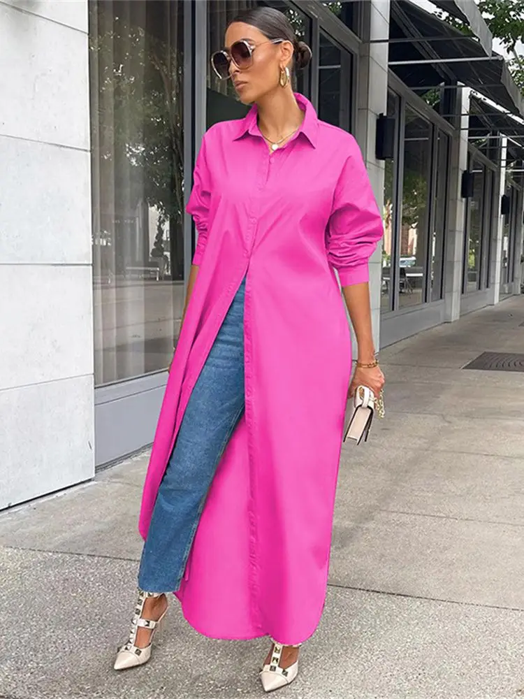 Fashion Casual Long Shirt Women Solid Color Single Breasted Jacket Fashion Elegant Long Dress Shirt 2022 Summer Streetwear S-2XL
Fashion Casual Long Shirt Women Solid Color Single Breasted Jacket Fashion Elegant Long Dress Shirt 2022 Summer Streetwear S-2XL
