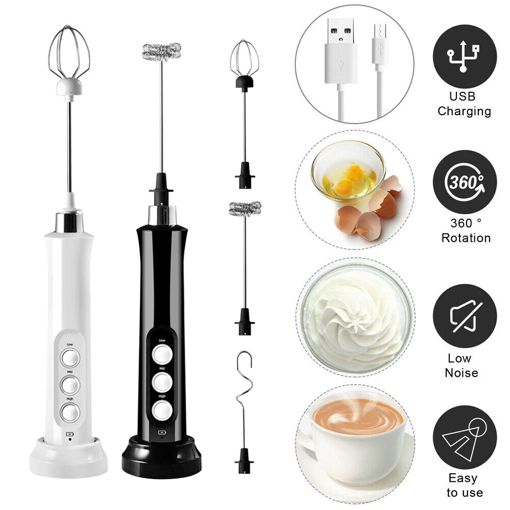 3 In 1 USB Rechargeable Electric Coffee Milk Frother Foam Maker Handheld Foamer High Speeds Drink Mixer Frothing Wand Whisk Tool
3 In 1 USB Rechargeable Electric Coffee Milk Frother Foam Maker Handheld Foamer High Speeds Drink Mixer Frothing Wand Whisk Tool