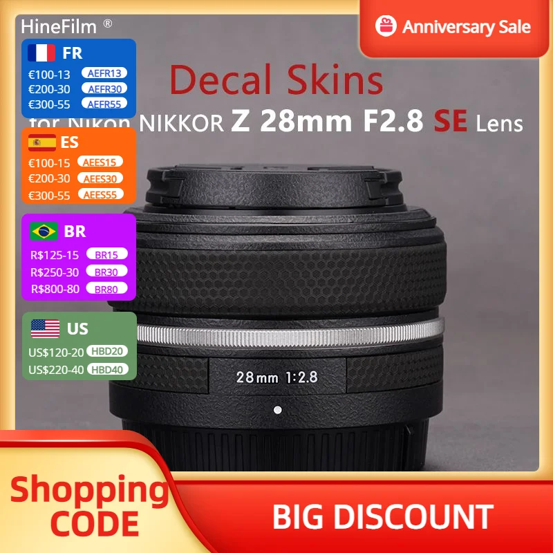 Z 28 F2.8 Lens Vinyl Decal Skin Anti Scratch Wrap Cover for Nikon Nikkor Z 28mm F2.8 SE Lens Sticker Film
Z 28 F2.8 Lens Vinyl Decal Skin Anti Scratch Wrap Cover for Nikon Nikkor Z 28mm F2.8 SE Lens Sticker Film