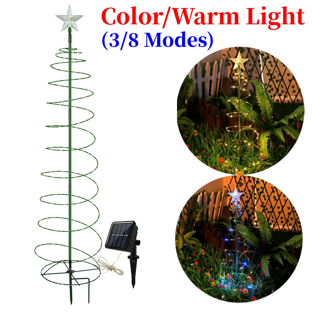 Creative Solar Christmas Tree Lights Waterproof Solar Christmas Tree String Lights Spiral for Outdoor Garden Yard Patio
Creative Solar Christmas Tree Lights Waterproof Solar Christmas Tree String Lights Spiral for Outdoor Garden Yard Patio