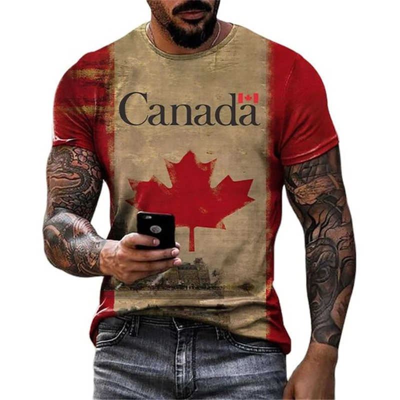 3D Canada Flag Maple Leaf Printed T Shirt for Men Summer O Neck Short Sleeve Oversized T-Shirts Fashion Womens Clothing Tops Tee
3D Canada Flag Maple Leaf Printed T Shirt for Men Summer O Neck Short Sleeve Oversized T-Shirts Fashion Womens Clothing Tops Tee