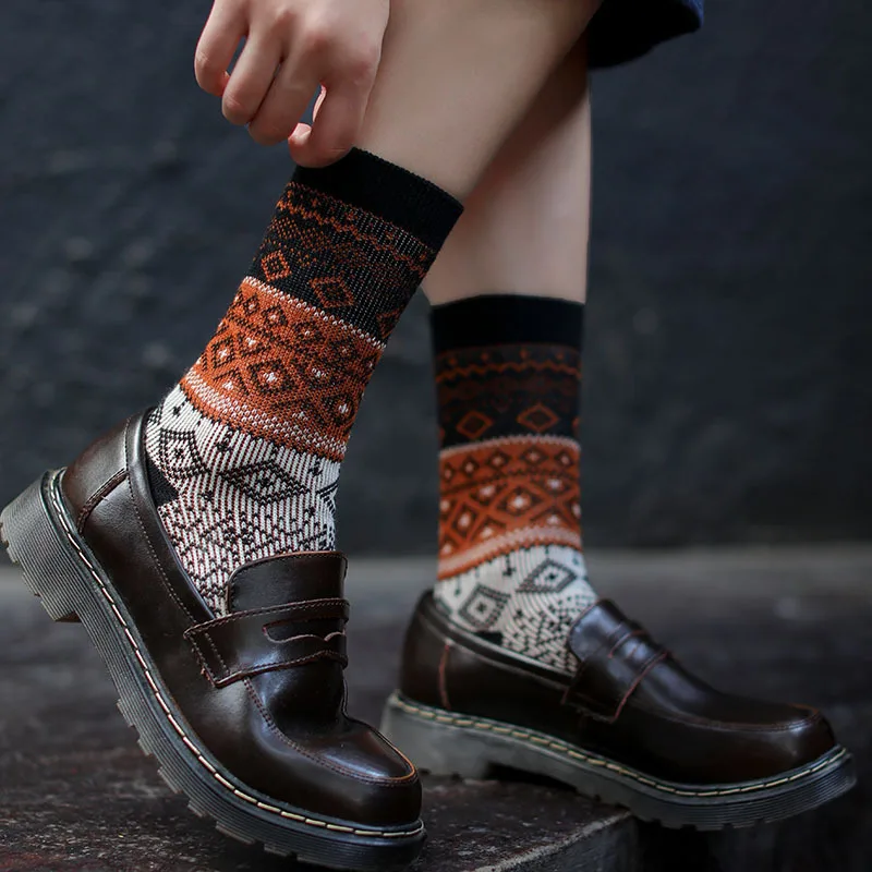 Double Needle Double Road Women's Mid-thigh Socks Ethnic Style Autumn and Winter Thickening Pile of Socks Cotton Socks
Double Needle Double Road Women's Mid-thigh Socks Ethnic Style Autumn and Winter Thickening Pile of Socks Cotton Socks
