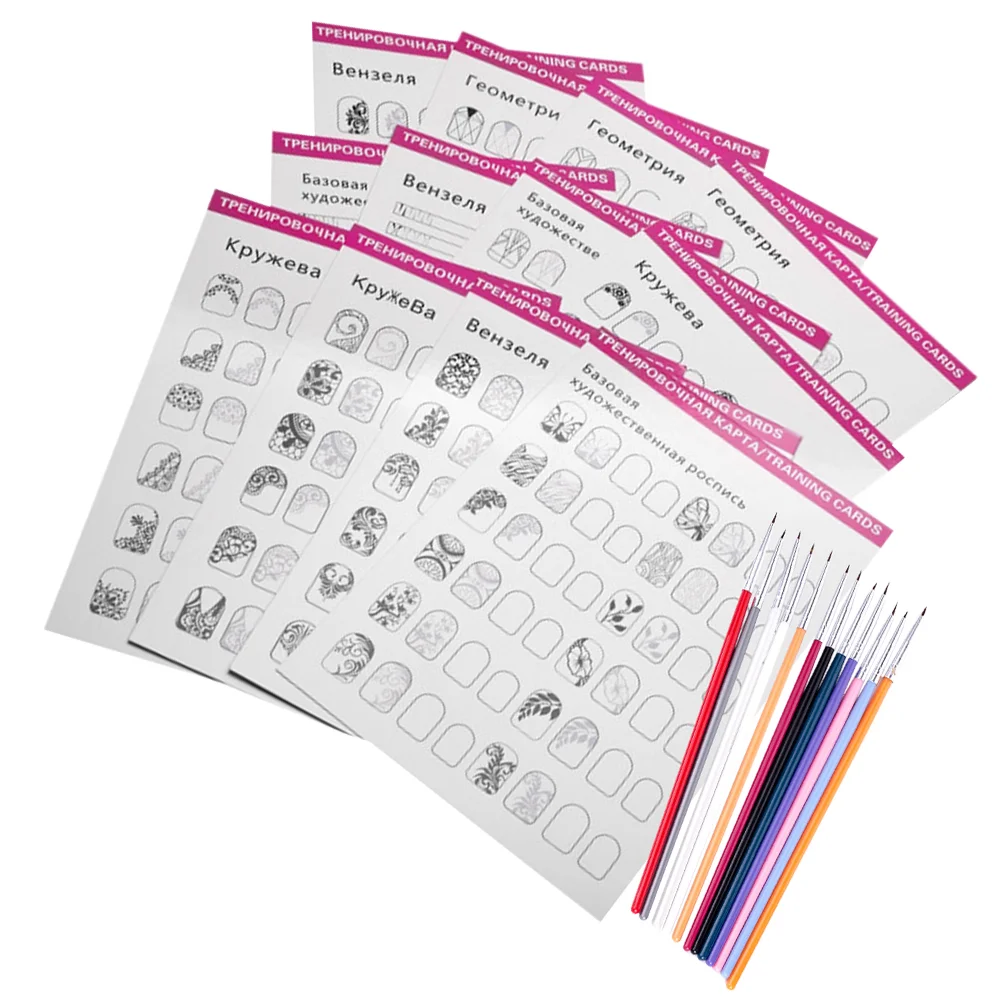Nail Art Practice Sheet 12Pcs Nail Art Book Design Practice With 12Pcs Nail Liner Pen Lines Drawing Painting Template Learning
Nail Art Practice Sheet 12Pcs Nail Art Book Design Practice With 12Pcs Nail Liner Pen Lines Drawing Painting Template Learning