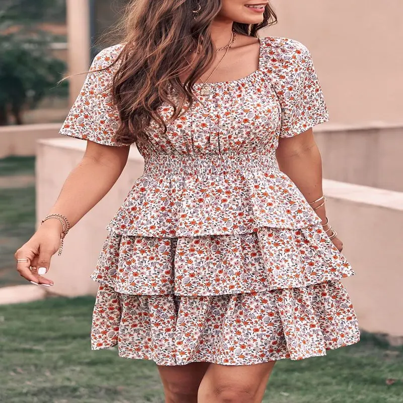 Модное летнее мини-платье в стиле бохо с цветочным принтом, коротким рукавом, квадратным вырезом и многоярусными оборками, белое, M.
Модное летнее мини-платье в стиле бохо с цветочным принтом, коротким рукавом, квадратным вырезом и многоярусными оборками, белое, M.