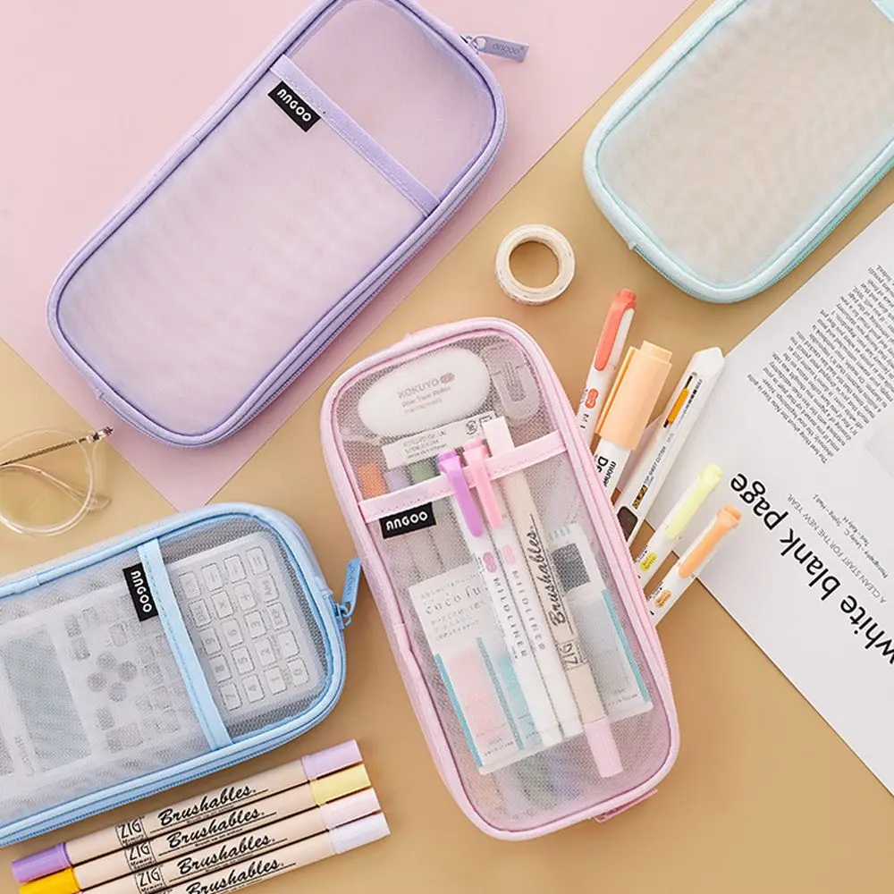 1PC Trend Angoo Transparent Mesh Pencil Case Pen Bag High Quality Ice Cream Color Storage Pouch Organizer for Stationery School
1PC Trend Angoo Transparent Mesh Pencil Case Pen Bag High Quality Ice Cream Color Storage Pouch Organizer for Stationery School