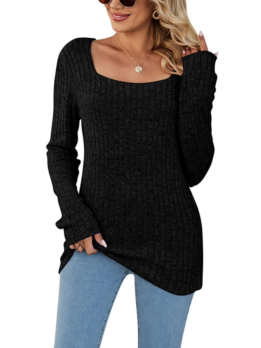 YILEEGOO Women Spring Autumn Casual T-Shirts Solid Color Ribbed Square Neck Long Sleeve Shirts Tops
YILEEGOO Women Spring Autumn Casual T-Shirts Solid Color Ribbed Square Neck Long Sleeve Shirts Tops