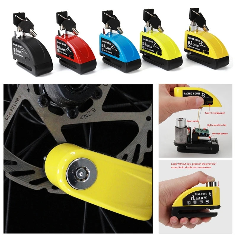 Disc Lock Alarm,110db Anti-Theft Motorcycle Alarm Padlock Waterproof Disc Brake Locks for Motorcycles Bikes Scooters
Disc Lock Alarm,110db Anti-Theft Motorcycle Alarm Padlock Waterproof Disc Brake Locks for Motorcycles Bikes Scooters