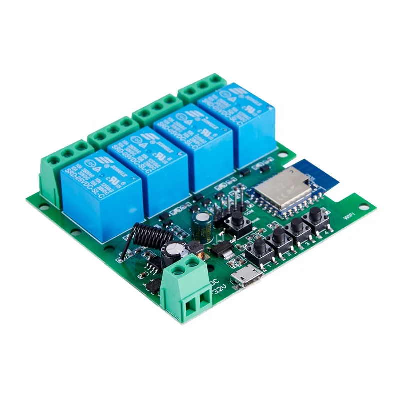 Tuya APP Remote Control AC/DC 7-32V 5V 12V 24V 220V RF Receiver Smart Home Alexa DIY 10A WiFi Relay Module 4CH Smart Switch
Tuya APP Remote Control AC/DC 7-32V 5V 12V 24V 220V RF Receiver Smart Home Alexa DIY 10A WiFi Relay Module 4CH Smart Switch