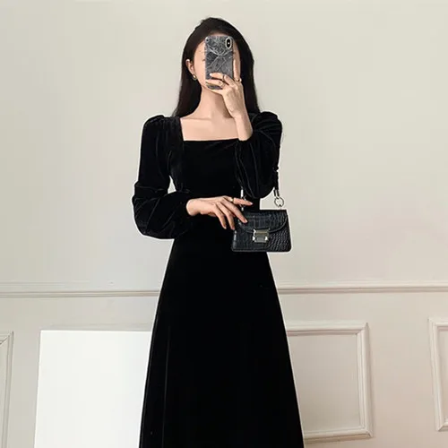 Dress Women Trendy Square Collar Autumn Ladies Vestidos Mid-Calf Leisure Solid All-match Ulzzang Vintage Simple Students Soft
Dress Women Trendy Square Collar Autumn Ladies Vestidos Mid-Calf Leisure Solid All-match Ulzzang Vintage Simple Students Soft
