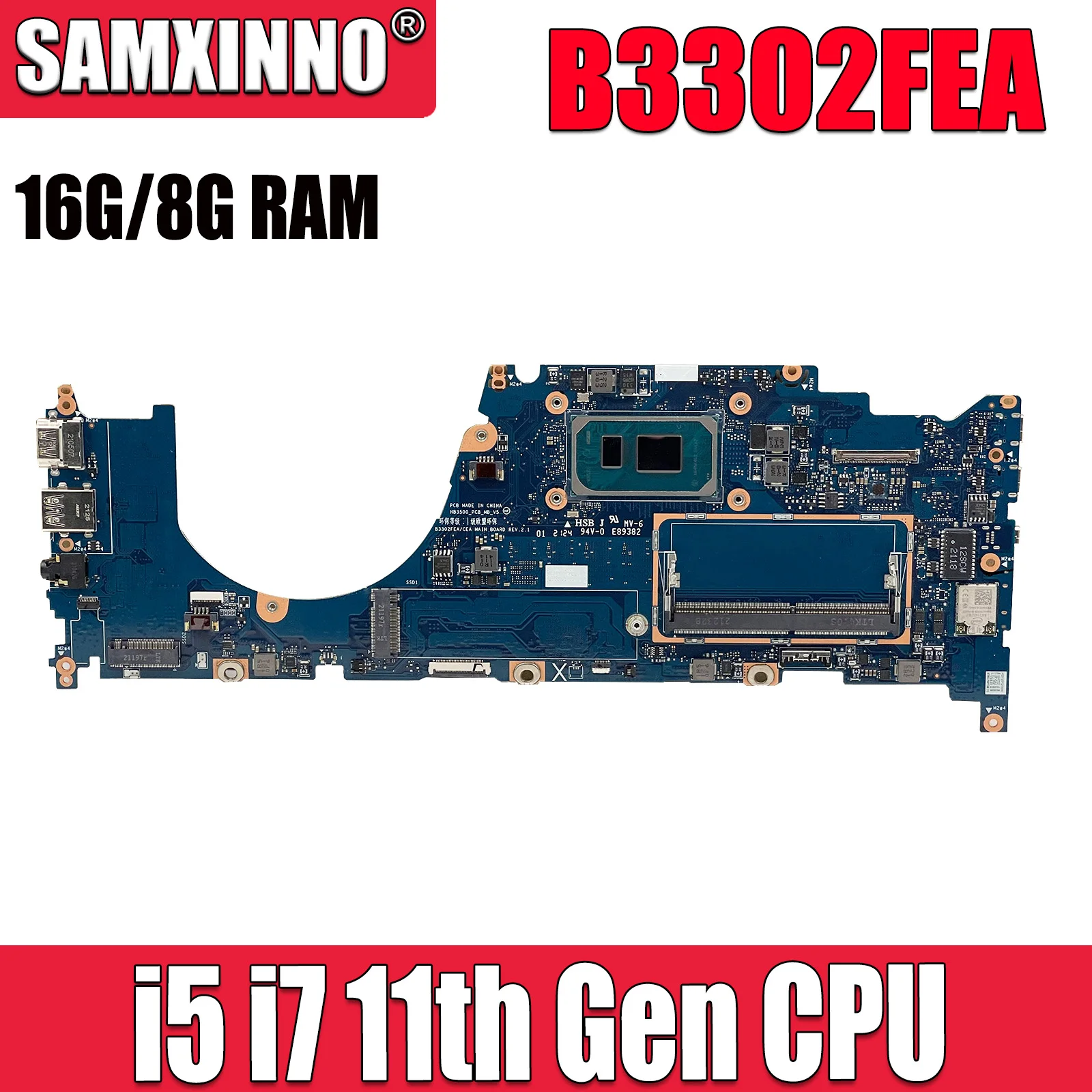 Материнская плата B3302FEA для ноутбука ASUS, материнская плата для ноутбука B3302FEA с искусственным процессором 8 ГБ 16 ГБ ОЗУ, материнская плата
Материнская плата B3302FEA для ноутбука ASUS, материнская плата для ноутбука B3302FEA с искусственным процессором 8 ГБ 16 ГБ ОЗУ, материнская плата