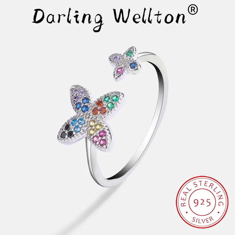 Delicate Rainbow Irregular Double Butterfly Star Full Diamond Couple Ring Women Original Sterling Silver Valentine Gift Jewelry
Delicate Rainbow Irregular Double Butterfly Star Full Diamond Couple Ring Women Original Sterling Silver Valentine Gift Jewelry