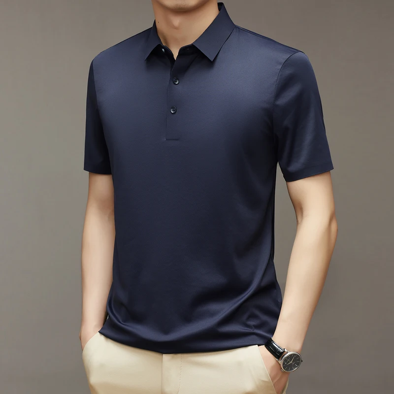 

Upgrade Your Summer Wardrobe with Our Men's Short Sleeve Polo T-Shirt: Available in Black Navy Pink Khaki Blue and More Everyday