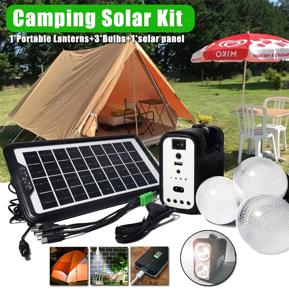 Camping Solar Charger Kit Light Portable Lanterns Solar Panel 3 Bulb Set Outdoor Solar Energy System Charge for Phone Power Bank
Camping Solar Charger Kit Light Portable Lanterns Solar Panel 3 Bulb Set Outdoor Solar Energy System Charge for Phone Power Bank
