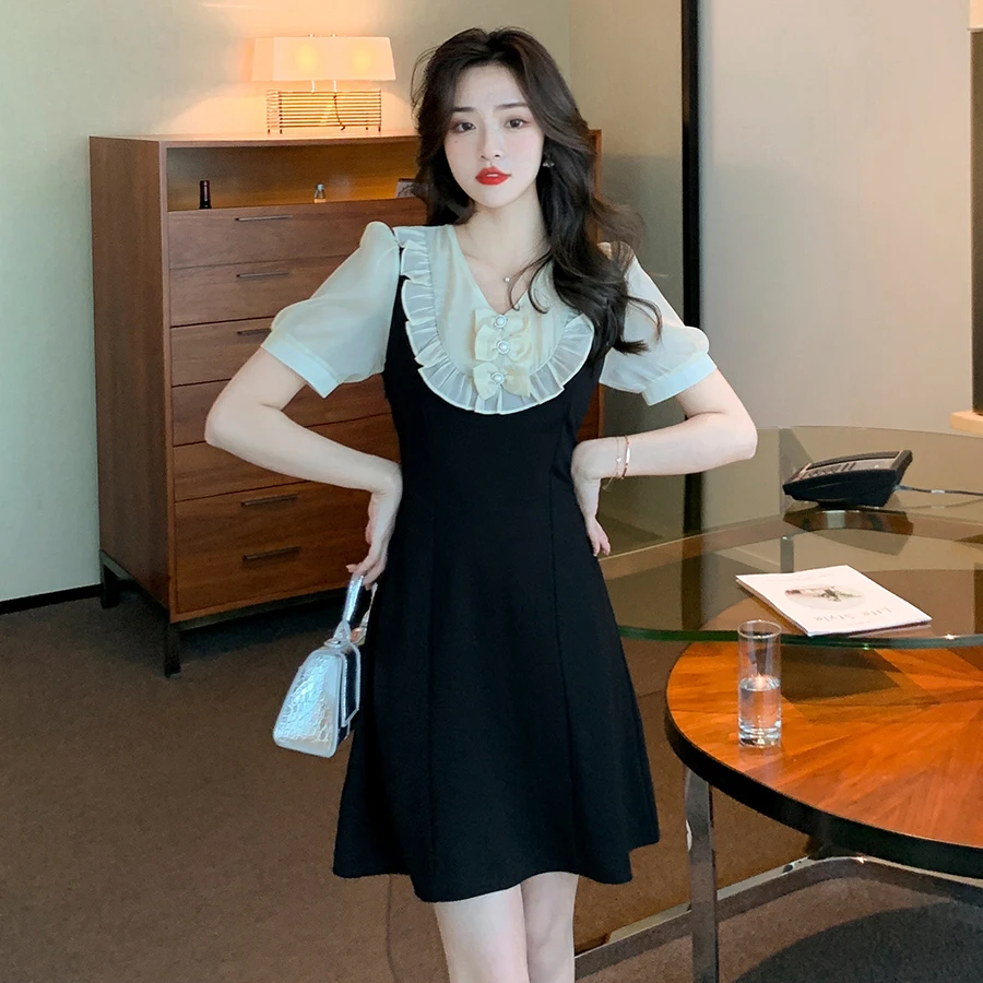 COIGARSAM Women One Piece Korea Dress Summer New Patchwork Bow Apricot Purple Sleeves Dresses Dropshipping
COIGARSAM Women One Piece Korea Dress Summer New Patchwork Bow Apricot Purple Sleeves Dresses Dropshipping