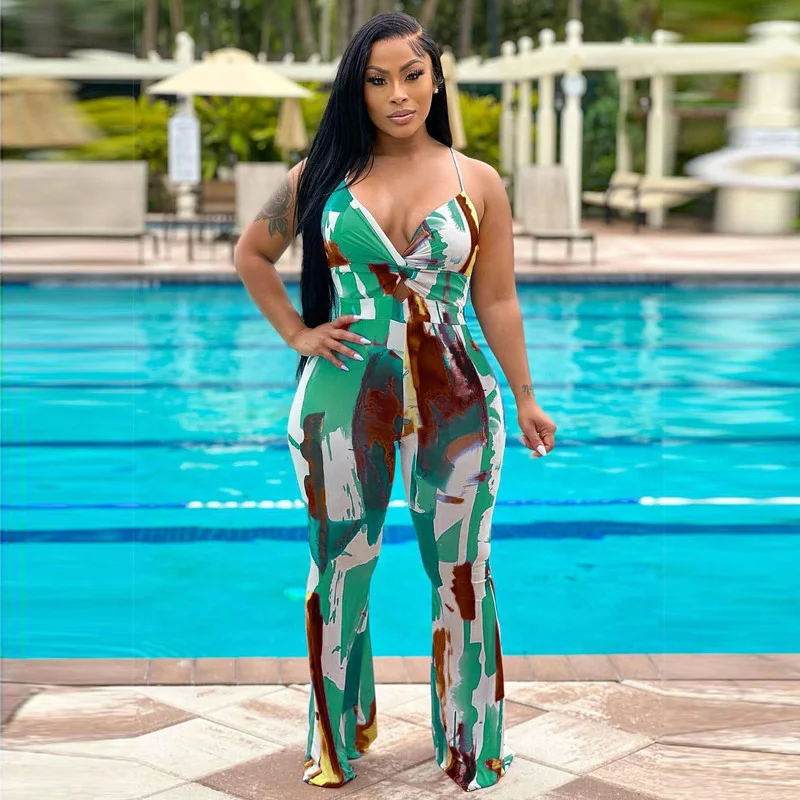WUHE Tie Dye Print Spaghetti Strap V-neck Wide Leg Bodycon Jumpsuit Women 2022 Summer Sexy Night Party Club Playsuits
WUHE Tie Dye Print Spaghetti Strap V-neck Wide Leg Bodycon Jumpsuit Women 2022 Summer Sexy Night Party Club Playsuits
