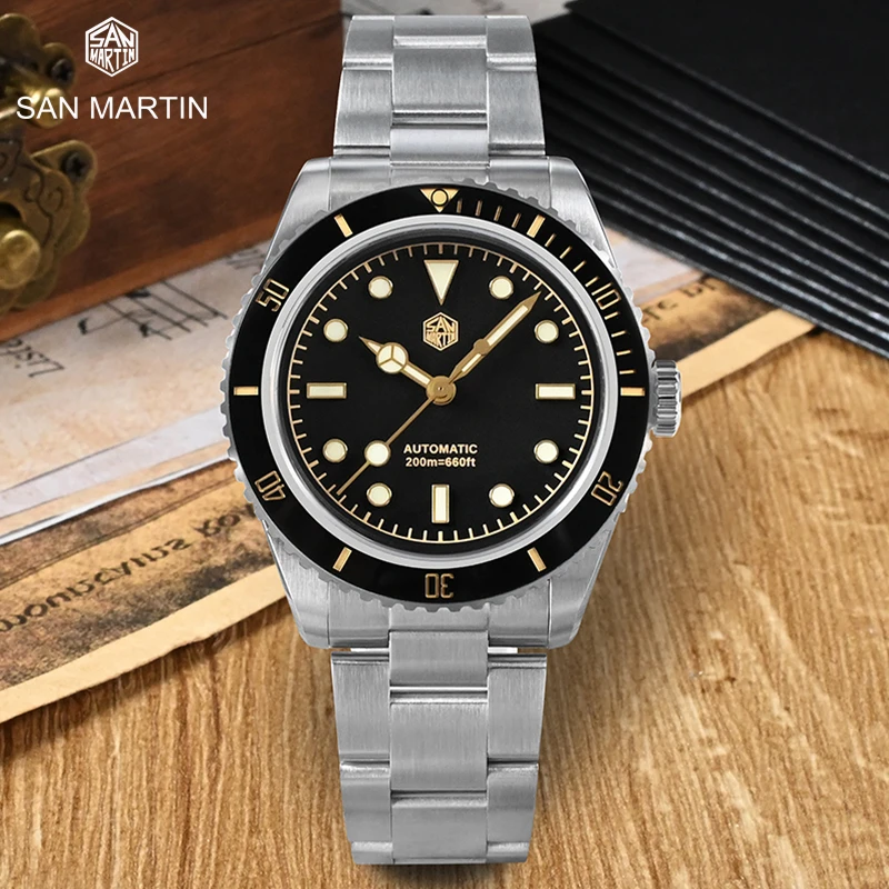 San Martin 6200 Retro Diver Watch Female End Links PT5000 SW200 Movement Stainless Steel 20Bar Waterproof Luxury Watch Automatic
San Martin 6200 Retro Diver Watch Female End Links PT5000 SW200 Movement Stainless Steel 20Bar Waterproof Luxury Watch Automatic